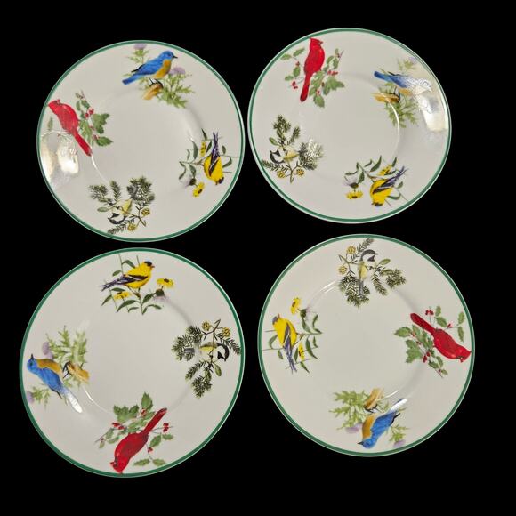 National Wildlife Federation Bird Plates Set of 4 Songbirds 6.5" Dessert Plates - Picture 4 of 5